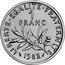 France 1 Franc (Piedfort.) KM# P733 LIBERTE EGALITE FRATERNITE 1 FRANC 1989 coin reverse