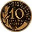 France 10 Centimes Piedfort. 1985 KM# P934 LIBERTE EGALITE FRATERNITE 10 CENTIMES 1985 A. DIEUDONNE coin reverse