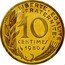 France 10 Centimes (Piedfort) KM# P659 LIBERTE EGALITE FRATERNITE 10 CENTIMES 1980 A. DIEUDONNE coin reverse