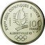 France 100 Francs Essai -Ski Jumping 1991 ALBERTVILLE92 1991 ESSAI 100 FRANCS XVIES JEUX OLYMPIQUES D'HIVER coin reverse