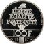 France 100 Francs La Fayette Piedfort 1987  (fr) BU KM# P991a LIBERTÉ ÉGALITÉ FRATERNITÉ 100F 19 87 DURAND-MEGRET coin reverse