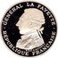France 100 Francs (Piedfort. 230th anniversary of the birth of La Fayette.) KM# P991 GÉNÉRAL LA FAYETTE RÉPUBLIQUE FRANÇAISE D'AP. B. DUVIVIER coin reverse