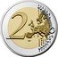 France 2 Euro World AIDS Day. Coloured 2014  legal tender despite colour (proof) 2 EURO LL coin reverse