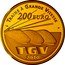France 200 Euro Lille Europe and the TGVs 2010 Proof KM# 1701 TRAINS À GRANDE VITESSE 200 EURO TGV 2010 coin reverse