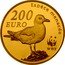 France 200 Euro 50th Anniversary of the World Wildlife Fund. Audouin’s Gull 2011 Proof KM# 1808 ESPÈCE MENACÉE 200 EURO WWF coin reverse