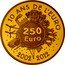 France 250 Euro The Sower. 10 Years of Euro Cash 2012 (a) Proof KM# 1893 10 ANS DE L'EURO 2002 2012 250 EURO A.H. coin reverse