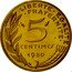 France 5 Centimes (Piedfort) KM# P656 5 CENTIMES 1980 A. DIEUDONNÉ LIBERTE EGALITE FRATERNITE coin obverse