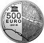 France 500 Euro (Louvre) KM# 2547 PARIS, RIVES DE LA SEINE UNESCO 500 EURO 2018 MUSÉE DU LOUVRE PONT DES ARTS coin reverse