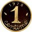 France 1 Centime Grain Sprig 1978 KM# P595 1 CENTIME 1 9 7 8 coin reverse