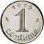 France 1 Centime (Piedfort) KM# P512 1 CENTIME 1 9 7 5 coin obverse