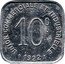France 10 Centimes (Commune of Bayeux) UNION COMMERCIALE ET INDUSTRIELLE 10 C. 1922 coin reverse