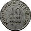 France 10 Centimes Commune of Blois 1922  SYNDICAT INDUSTRIEL ET COMMERCIAL 10 CENT 1922 coin reverse
