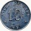 France 10 Centimes Commune of Caen 1921  Wide space between words VILLE DE CAEN VILLE DE CAEN 10C. 1921 coin reverse