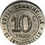 France 10 Centimes Commune of La Clayette 1922  UNION COMMERCIALE 10C. 1922 ET INDUSTRIELLE coin reverse