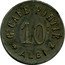 France 10 Centimes (Grand Cafe Pontie. Albi) 10 C Gᴅ. CAFÉ PONTIÉ ALBI coin obverse