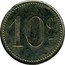 France 10 Centimes (Grand Cafe Pontie. Albi) 10 C coin reverse