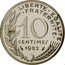 France 10 Centimes Piedfort 1982 KM# P722 A.DIEUDONNE LIBERTE EGALITE FRATERNITE 20 CENTIMES 1982 coin reverse