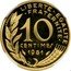 France 10 Centimes (Piedfort) KM# Pn691 LIBERTE EGALITE FRATERNITE 10 CENTIMES 1981 A. DIEUDONNE coin reverse