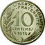 France 10 Centimes (Piedfort) KM# P519 LIBERTE EGALITE FRATERNITE 10 CENTIMES 1975 A. DIEUDONNE coin reverse
