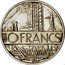 France 10 Francs France Map. Piedfort 1976 KM# P561 10 FRANCS coin reverse