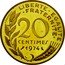 France 20 Centimes (Piedfort) KM# P494 LIBERTE EGALITE FRATERNITE 20 CENTIMES 1974 A. DIEUDONNE coin reverse