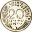 France 20 Centimes (Piedfort) KM# P576 LIBERTE EGALITE FRATERNITE 20 CENTIMES 1977 A. DIEUDONNE coin reverse