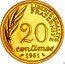 France 20 Centimes (Pre series by Baron) LIBERTE EGALITE FRATERNITE ESSAI 20 CENTIMES 1961 coin reverse