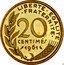 France 20 Centimes Pre series by Dieudonne 1961 LIBERTE EGALITE FRATERNITE 20 CENTIMES 1961 coin reverse
