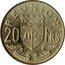 France 20 Francs (Marianne. Reunion) KM# 11 REUNION 20 FRS PRÆTER OMNES ANGULUS RIDET coin reverse