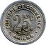 France 25 Centimes Commune of Amiens 1921 THEVENON THEVENON CHAMBRE DE COMMERCE 25 C THEVENON AMIENS coin reverse