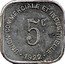 France 5 Centimes (Commune of Bayeux) UNION COMMERCIALE ET INDUSTRIELLE 5 C. 1922 coin reverse