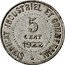 France 5 Centimes Commune of Blois 1922  SYNDICAT INDUSTRIEL ET COMMERCIAL 5 CENT 1922 coin reverse