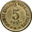 France 5 Centimes Commune of Perpignan. Essai 1924 CHAMBRE SYNDICALE DES COMMERÇANTS 5 CENT. coin reverse