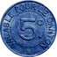 France 5 Centimes (Commune of Saint-Andre-de-l'Eure) VALABLE POUR LE CANTON 5C. coin reverse