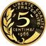 France 5 Centimes The Sower 1966 KM# P360 A.DIEUDONNE LIBERTE EGALITE FRATERNITE 5 CENTIMES 1966 coin reverse