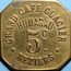 France 5 Centimes Great Ice Cream Cafe. Humarau 1920 HUMARAU GRAND CAFÉ GLACIER 5 C BÉZIERS coin obverse