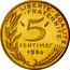 France 5 Centimes (Piedfort) KM# Pn800 A.DIEUDONNE LIBERTE EGALITE FRATERNITE 5 CENTIMES 1984 coin reverse