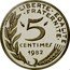 France 5 Centimes (Piedfort) KM# P719 A.DIEUDONNE LIBERTE EGALITE FRATERNITE 5 CENTIMES 1982 coin reverse
