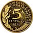 France 5 Centimes (Piedfort) A.DIEUDONNE LIBERTE EGALITE FRATERNITE 5 CENTIMES 1974 coin reverse
