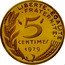 France 5 Centimes (Piedfort) KM# P625 LIBERTE EGALITE FRATERNITE 5 CENTIMES 1979 A. DIEUDONNE coin reverse