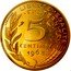 France 5 Centimes (Piedfort) KM# P389 LIBERTE EGALITE FRATERNITE 5 CENTIMES 1968 A. DIEUDONNE coin reverse