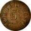 France 5 Centimes (Post Office Cafe.Commune of Perpignan) 5 C CAFÉ DE LA POSTE coin obverse