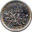 France 5 Francs Essai. Piefort 1959 small 5 KM# PE326 LIBERTE EGALITE FRATERNITE 5 FRANCS 1959 coin reverse