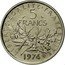 France 5 Francs Piedfort 1974 KM# P503 LIBERTE EGALITE FRATERNITE 5 FRANCS 1974 coin reverse