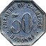France 50 Centimes Commune of Bayonne 1920  CHAMBRE DE COMMERCE 50C J.BORY BAYONNE coin reverse