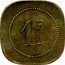 France 1 Franc (Cannes. Brasserie du Casino) 1 F coin reverse