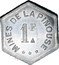 France 1 Franc (Valmanya. Mines de la Pinouse) MINES DE LA PINOUSE 1 F coin obverse