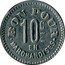 France 10 Centimes Chalon-sur-Saone. Boulangerie Moderne Chevet 1917 ND BON POUR EN MARCHANDISES 10 C coin reverse