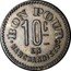 France 10 Centimes Chalon-sur-Saone. Boulangerie Rue du Chatelet 1917 ND BON POUR EN MARCHANDISES 10 C coin reverse