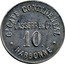 France 10 Centimes (Commune of Narbonne. Grand Cafe Continental Lasserre & Cie) LASSERRE & CꞮᴇ-"10C. Gᴅ. CAFÉ CONTINENTAL NARBONNE coin obverse